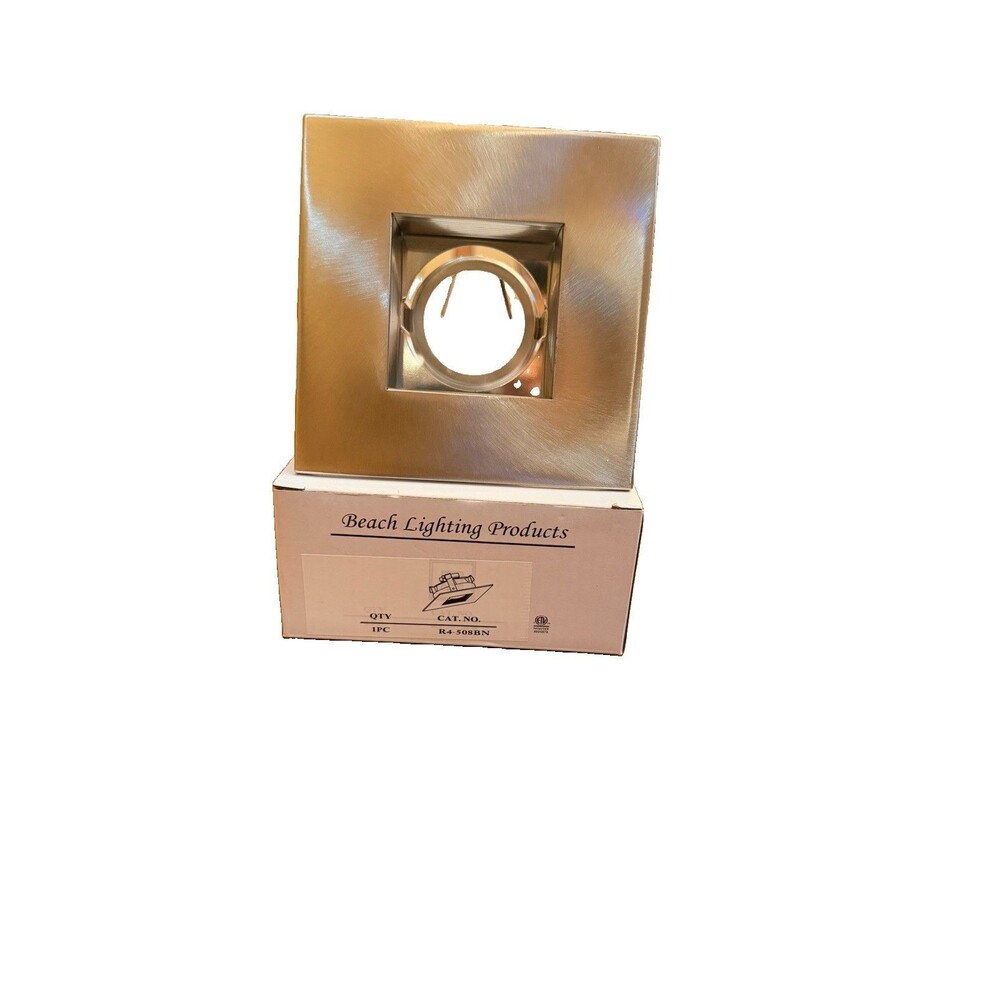 Beach Lighting R4-508BN Square Adjustable Recessed Light Trim Brushed Nickel